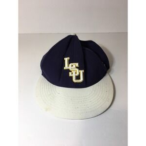 Vintage LSU Zephyr Brand Yellow White Embroidered Cap Hat Size 7 Tiger Purple